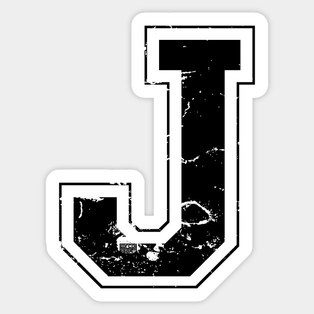 Initial Letter J Black Jersey Sports Athletic Player Jersey Letter J
